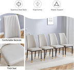 Modern Dining Table Set for 6, Marble Kitchen Table Chair Set for 6, Rectangular Kitchen Table with 6 Pu Leather Upholstered Chair for Dining Room