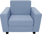 Factory Direct Partners SoftScape Inspired Playtime Classic Reading Chair, Children's Commercial-Grade Upholstered Furniture for Home, Daycare, Preschool; Modern Design - Powder Blue, 14472-PB