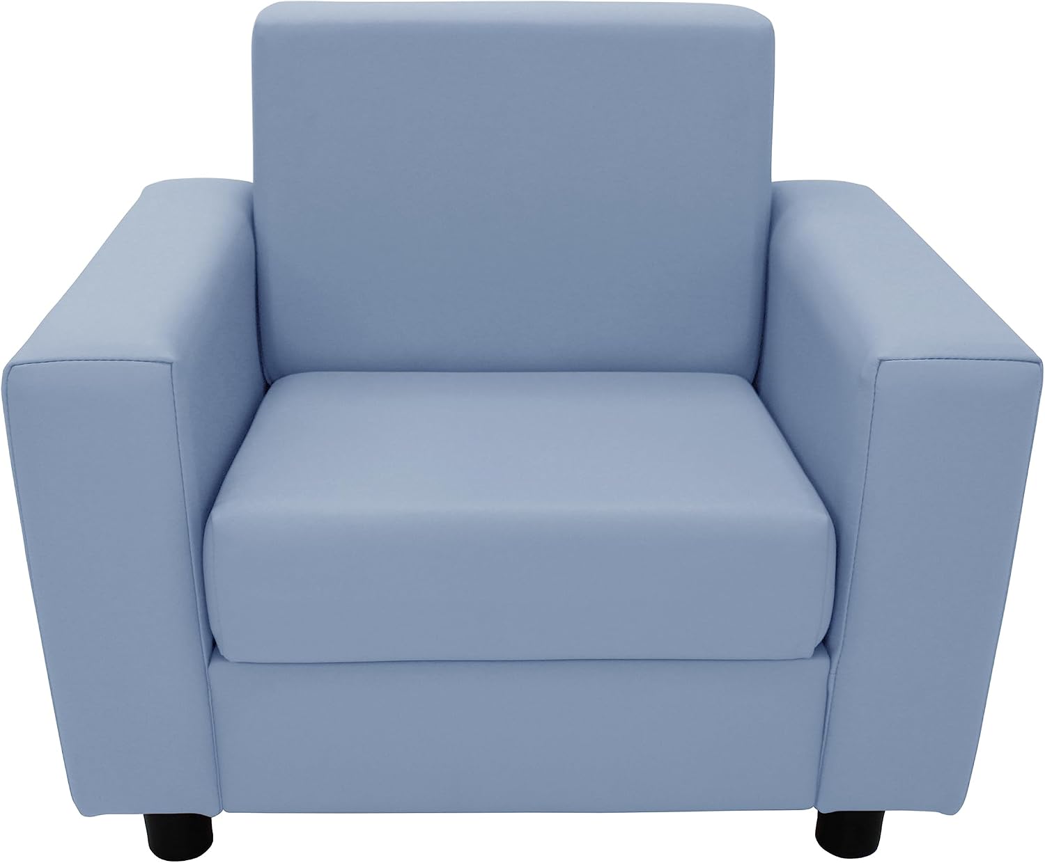 Factory Direct Partners SoftScape Inspired Playtime Classic Reading Chair, Children's Commercial-Grade Upholstered Furniture for Home, Daycare, Preschool; Modern Design - Powder Blue, 14472-PB