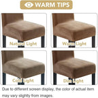 H.VERSAILTEX Velvet Dining Chair Covers Stretch Chair Covers for Dining Room Set of 6 Parson Chair Slipcovers Chair Protectors Covers Dining, Soft Thick Solid Velvet Fabric Washable, Camel
