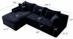 106-Inch L-Shaped Left Facing Boneless Corner Sofa 2 PCS Modular Sectional Cloud Sofa Couch with Chaise Lounge and Toss Pillow, Corduroy Boneless L-Shaped Cloud Couches