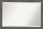 Amanti Art Grey Wall Mirror 27x39 Angled Metallic Rainbow Rectangle Bathroom Mirror for Wall Decor Living Room, Large Modern Contemporary Wood Frame, Hangs Horizonally and Vertically, Bathroom Decor
