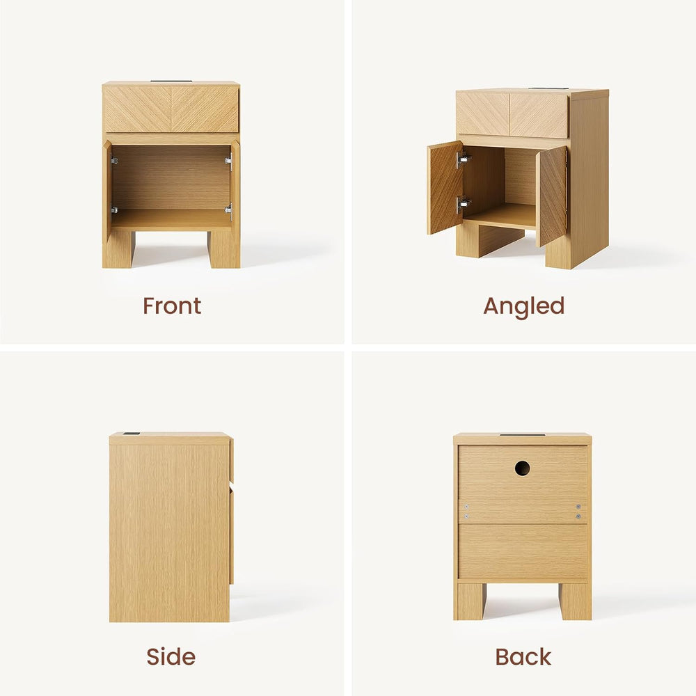 ModernMate 23.5" Tall Modern Nightstand, Wood Bedside Table with Drawer,...