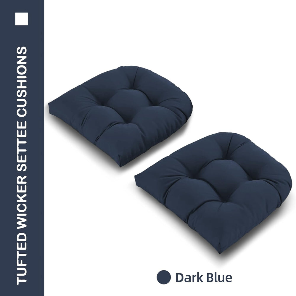 Outdoor Chair Cushions 19x19x4 Inch Set of 2, Dark Blue