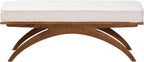 Baxton Studio Orella Japandi Cream Boucle Fabric and Walnut Brown Finished Wood Bench