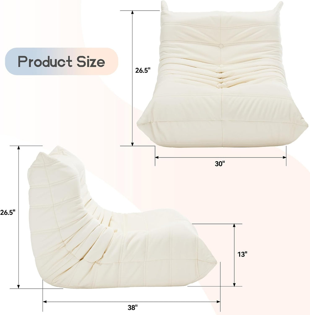 Morden Fort Big Bean Bag Chair for Adults, Faux Leather Bean Bag Sofa, Memory...