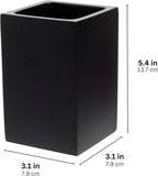 Matte Black Toothbrush and Toothpaste Holder for Bathroom Vanity and Countertop, Square Organizer for Electric Toothbrushes, Floss, Razors, Cotton, and Mouthwash