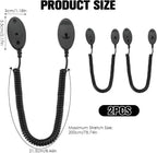 Magnetic Remote Leash Control Holder with Security Cable, Retractable Tidy Anti-lost Rope Organizer Easy Installation Stable Suitable for Projector TV Fan and Air Conditioner Remotes (2Pcs Black, L)