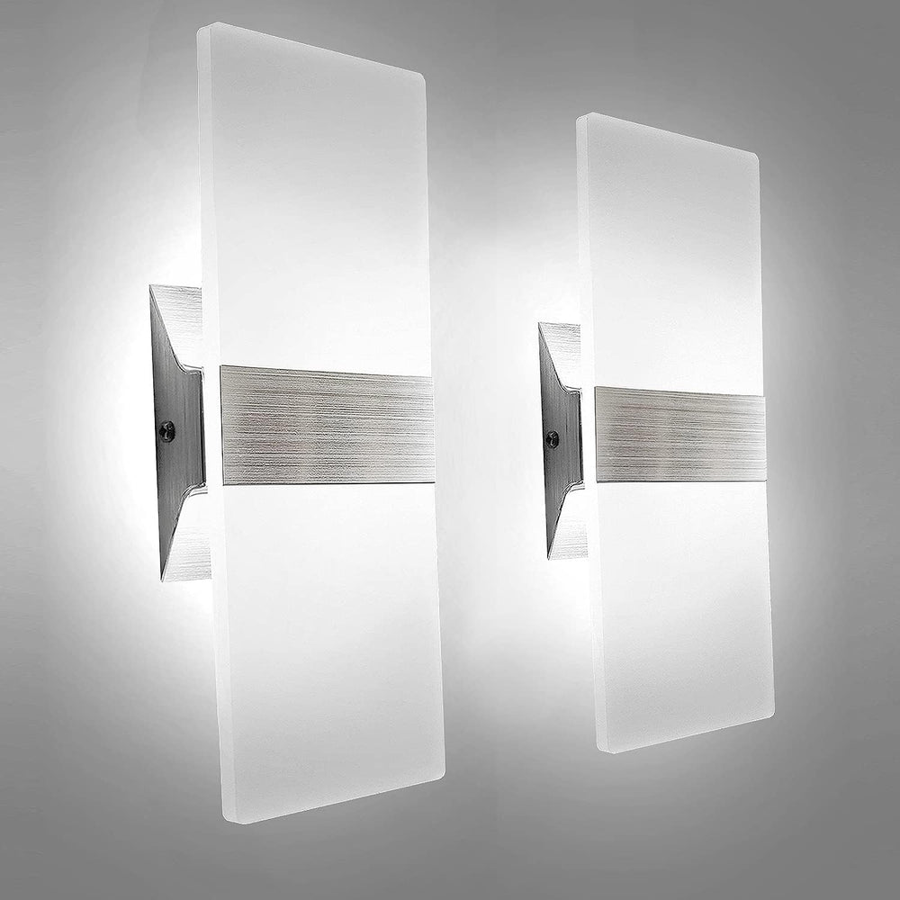 KICAAO Modern Wall Sconces Set of Two,Led Wall Light 10w, Cool White 6000K