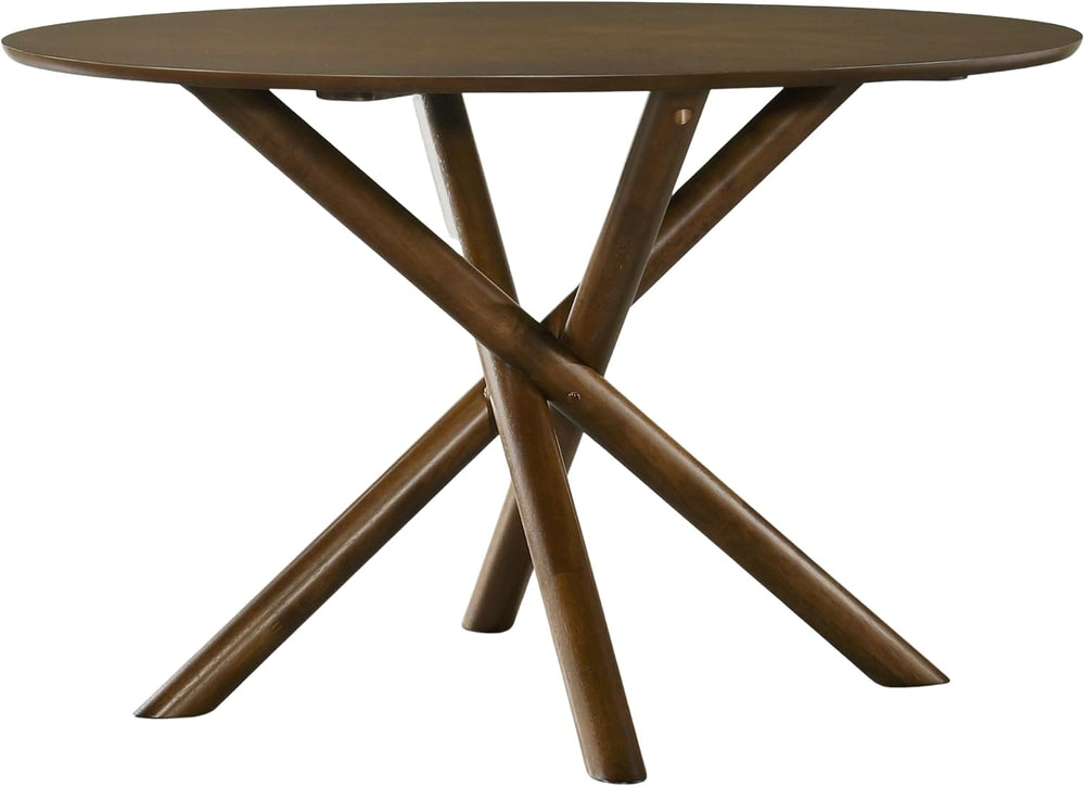 Roundhill Furniture Arnott Round Dining Table, Walnut Finish
