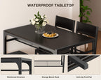 Gizoon Kitchen Table and 2 Chairs for 4 with Bench, 4 Piece Dining Table Set for Small Space, Apartment