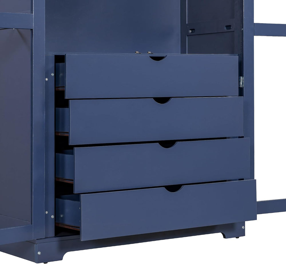 75" Tall Kitchen Pantry Cabinet, Freestanding Food Storage Cupboard, Mod...