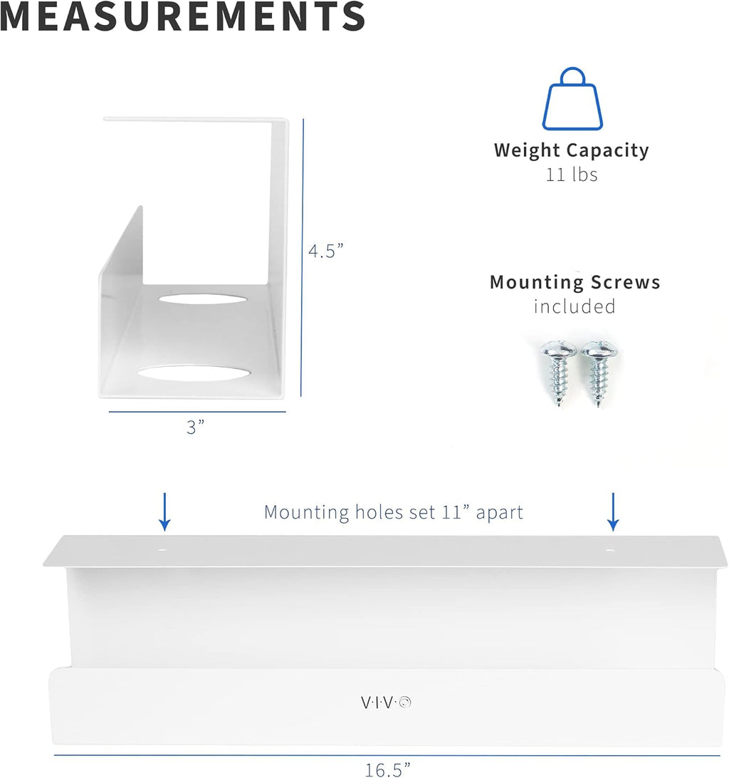 VIVO Under Desk 42 cm Cable Management Tray, Power Strip Holder, Cord Organizer, Wire Tamer for Office and Home, White, DESK-AC06-1CW