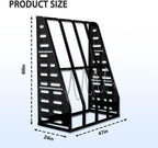 Steel Vertical Long Parts Storage Rack, Lumber Storage Rack 1500 LBS Capacity, Heavy Duty Standing Bar Rack with Safety Chain for Garage Workshop Factory, 4 Bays, Black,