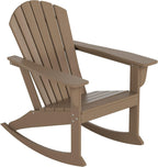 WestinTrends Dylan Outdoor Patio Poly Plastic Adirondack Rocking Chair, Weathered Wood