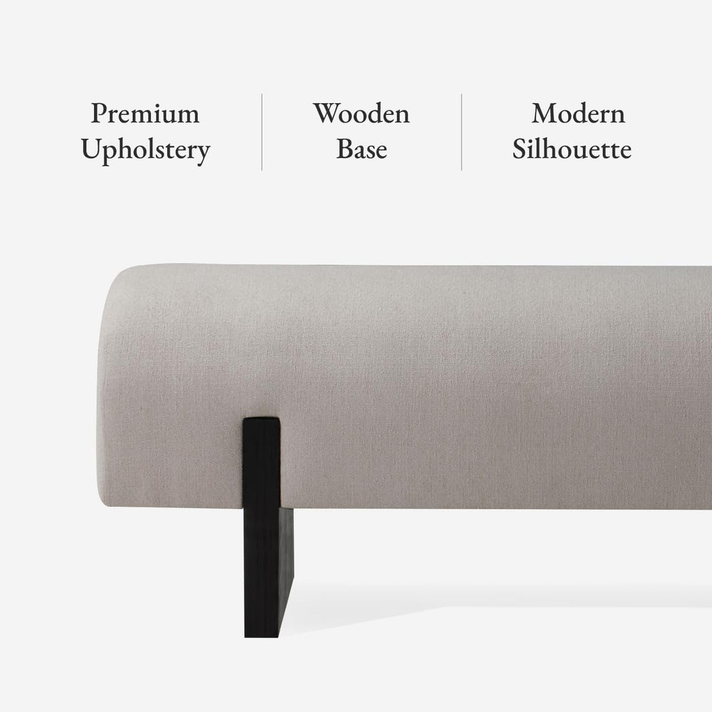 Maven Lane Juno Modern Wooden Upholstered Bench, Padded Seat for Kitchin Dini...
