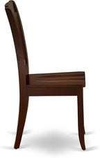 East West Furniture AMDA3-MAH-W 3 Piece Dining Table Set for Small Spaces Contains a Round Kitchen Table with Pedestal and 2 Dining Chairs, 36x36 Inch, Mahogany