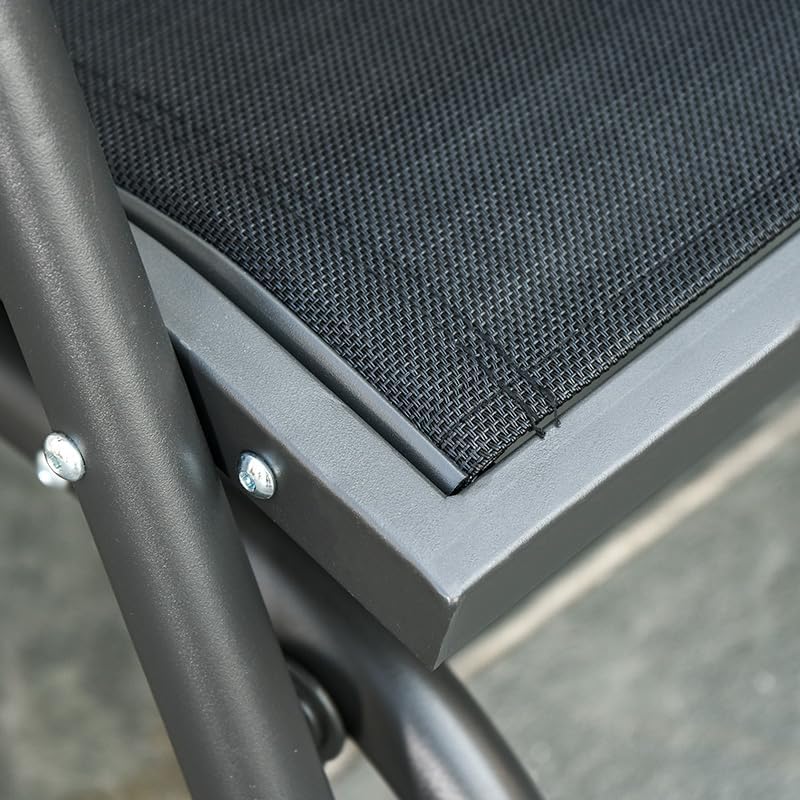 Outsunny Porch Glider Set of 2 Steel Frame Black | Swing Glider Chair, Breath...