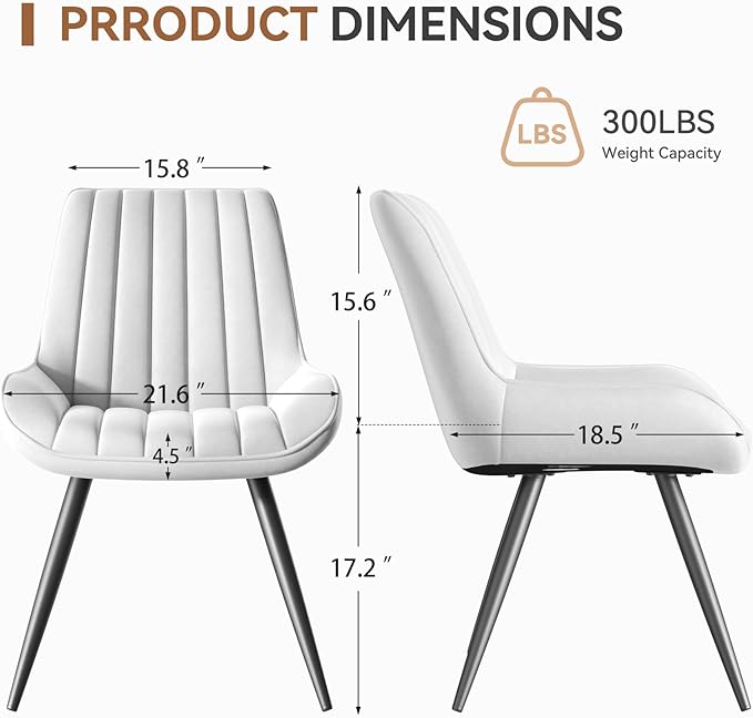 Modern Dining Chairs Set of 8,Upholstered Dining Room Chairs with Thick Cushi...