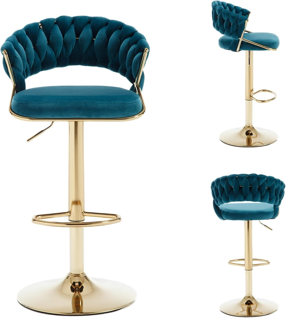DUOMAY Woven Swivel Bar Stools Set of 4 - Modern Height Adjustable Bar Stools...
