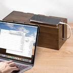 Large Cable Management Box, Wooden Cord Hider Desk Organizer, Power Strip and Cord Hider Box, Surge Protector Floor Cable Organizer, for Desktop Home Office Kitchen