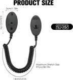 Magnetic Remote Leash Control Holder with Security Cable, Retractable Tidy Anti-lost Rope Organizer Easy Installation Stable Suitable for Projector TV Fan and Air Conditioner Remotes (2Pcs Black, S)