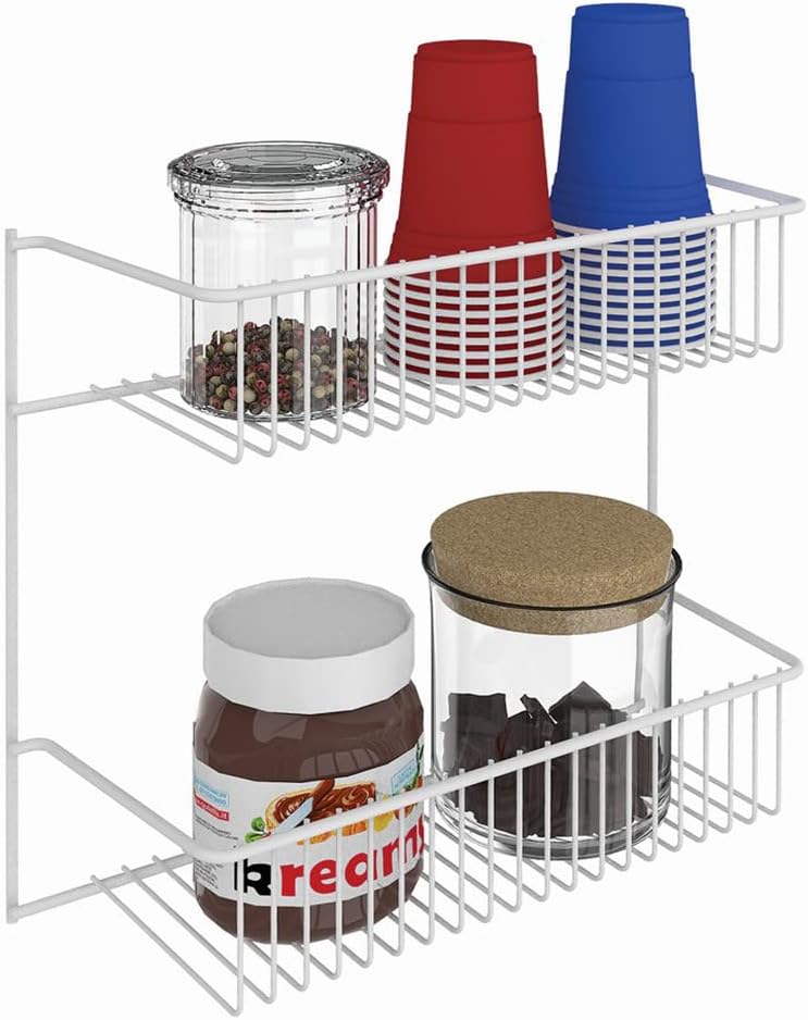 ClosetMaid 8002 2-Tier Wall Rack for Added Storage, 10.5-Inch H x 12.5-Inch W x 5-Inch D, White