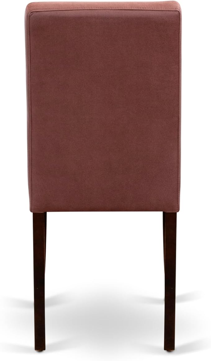 East West Furniture DOAS9-MAH-26 9 Piece Kitchen Table Set Consists A Dinning Table and 8 Burgundy Polyester Fabric Parson Dining Chairs, Mahogany