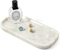 Koville Marble Tray, 10"x5" Marble Vanity Tray for Bathroom Countertop Kitchen Sink, Rectangular Stone Tray for Perfume Fragrance Jewelry Organizer, Decorative Catchall Tray(Bianco Palomino)
