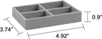 Frebeauty Small Jewelry Tray Set,Stackable Velvet Jewelry Organizer Tray,Mini Jewelry Drawer Organizer,Drawer Inserts,4.92 x 3.74 x 0.9 Inches,4 Grid Earring Organizer for Women(Set 2,Grey)