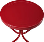 Crosley Furniture Griffith 3-Piece Outdoor Rocking Chair and Side Table Set, Retro Metal Bistro Patio Sets, Bright Red Gloss