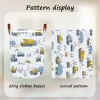 Laundry Baskets 15.7x19.7 Inch Construction Truck Mountain Scene Design Collapsible Laundry Hamper with Handles Oxford Fabric Clothes Storage Bin Foldable Dirty Clothes for Bedroom Bathroom Dorm