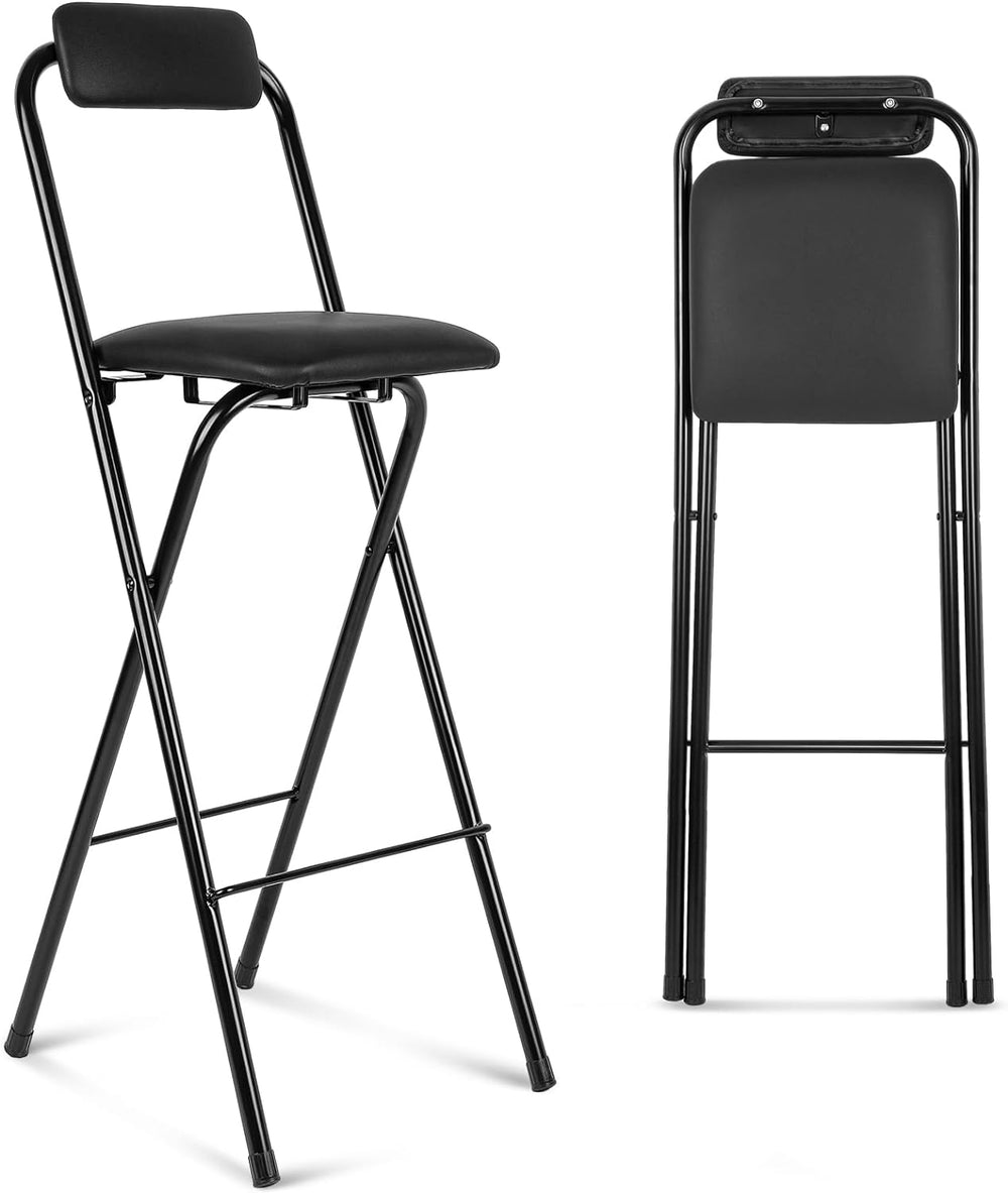 Thyle 1 Pcs Folding Bar Stool with Backrest Counter Height Seat,29.5 Inch | T...