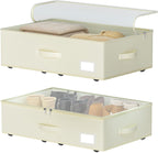 Under Bed Storage with Wheels, No Assemble Required 7.5 inches height Under Bed Storage bins,Large capacity Rolling Under bed Shoe Storage containers，dorm under bed storage drawers