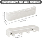 Coat Rack Wall Mount with Shelf 4 Hidden Hooks Modern Wooden Key Holder Entryway Organizer for Hallway Bedroom Bathroom Home Decor Storage for Hanging Coats Hats Bags Towels, Wave-Shape White