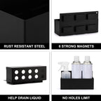 Mayouko 2PCS Magnetic Aerosol Spray Can Holder, 8.3" x 3" x 4.4", Magnet Toolbox Bottle Holder, Toolbox Storage Shelf for Chest, Garage, Workspace, Black&Red