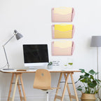 EASEPRES 3 Single Pocket Mesh Hanging File Organizer, Vertical Wall Mounted Magazine File Holder, Mount Basket Mail Paper Document Folder Organizing for Office, Home and School, Pink