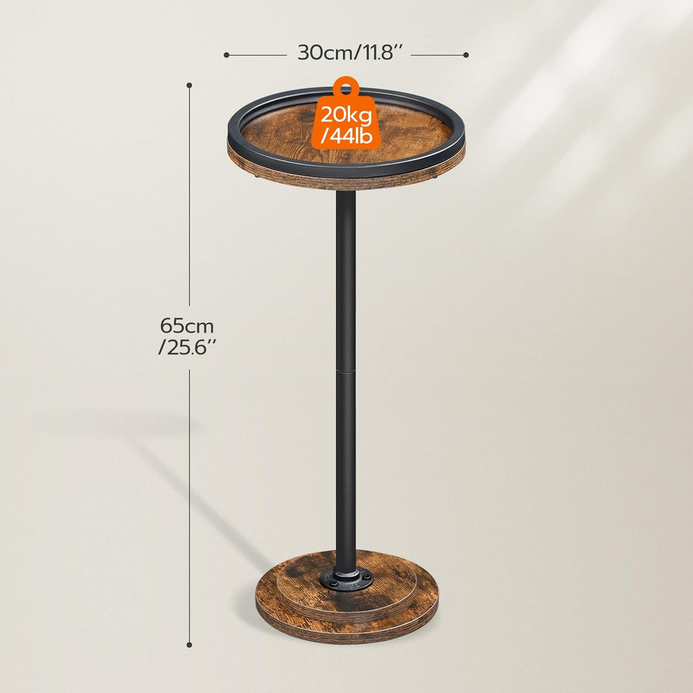 HOOBRO Small Round Side Table, Drink Table, Coffee Martini Table with Pedesta...