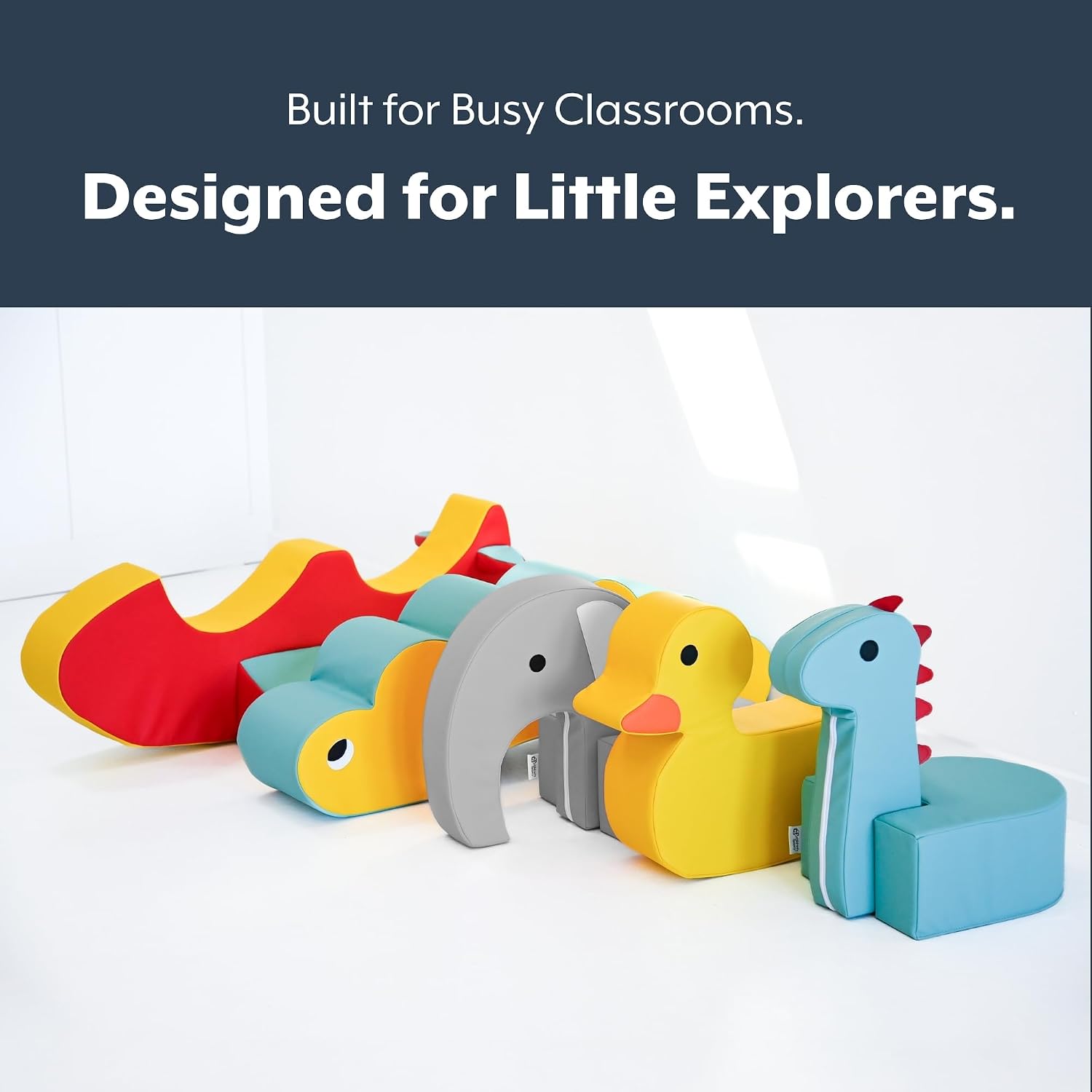 Children's Factory Disco the Duck Rocker, Yellow Foam Kids Stool, Toddler Soft Seating Chair for Daycare, Preschool and Home, Lightweight and Easy to Clean, Little Explorers Collection