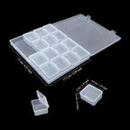 85 Pack Rectangular Mixed Sizes Clear Plastic Storage Containers | Hinged Lid, For Beads and Small Craft Items, 5 Outer + 80 Inner Boxes