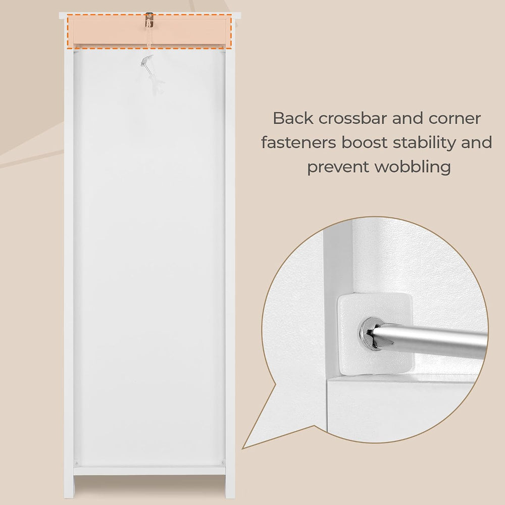 Yaheetech Bathroom Storage Cabinet, 12" W Slim 4-Drawer Design, White | ...