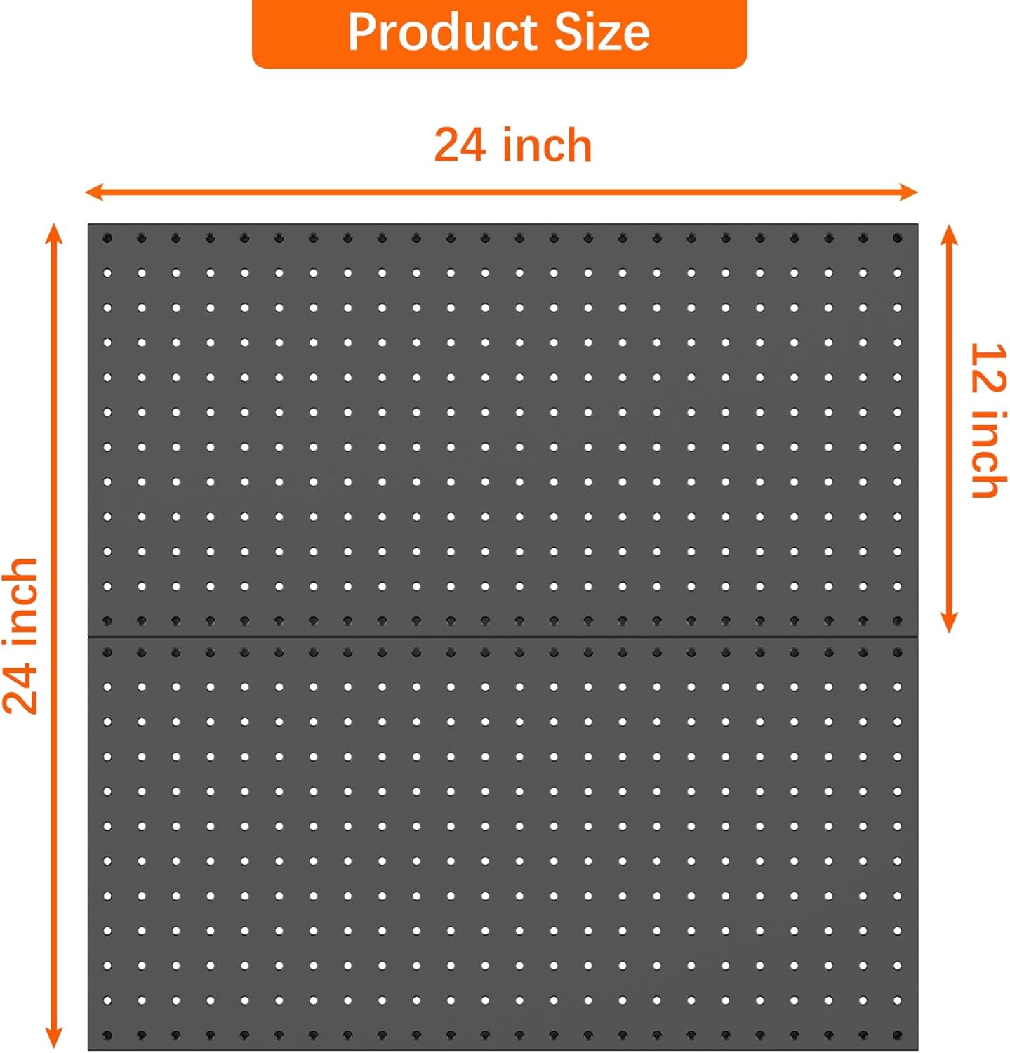WALMANN Metal Pegboard Panels for Wall Garage Tools Storage Pegboard for Garage, Workbench, Modular Peg Board Tool Organizer Board(Pack of 2, Black)