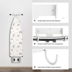 ORLESS Ironing Board Holder Wall Mount, Ironing Board Hanger, Iron Board Holder, Small Y or T Leg Iron Board Hook Wall Mount for Laundry Rooms, 6 Inch(White)