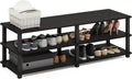Furinno TURN-S-TUBE Shoe Rack, 3-Tier Shoe Organizer, Shoe Storage Rack with No Tools Assembly, 11.6 x 47.2 x 15.4, for Closet Entryway, Office, Garage, Espresso/Black