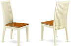 East West Furniture QUIP7-BMK-W 7 Piece Kitchen Table Set Consist of a Rectangle Dining Table with Butterfly Leaf and 6 Dining Room Chairs, 40x78 Inch, Buttermilk & Cherry