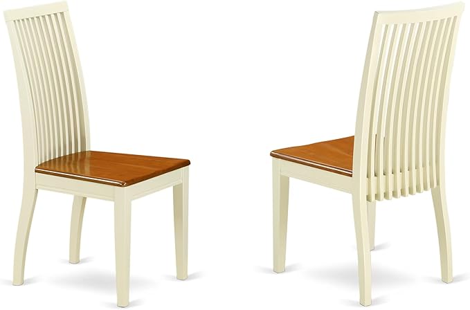 East West Furniture QUIP5-BMK-W 5 Piece Dinette Set for 4 Includes a Rectangle Dining Room Table with Butterfly Leaf and 4 Kitchen Dining Chairs, 40x78 Inch, Buttermilk & Cherry