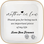 Birthday Gift for Mother in Law from Daughter in Law, Mother's Day,Thanksgiving, Gift for Mom Ceramic Ring Dish Decorative Jewelry Tray