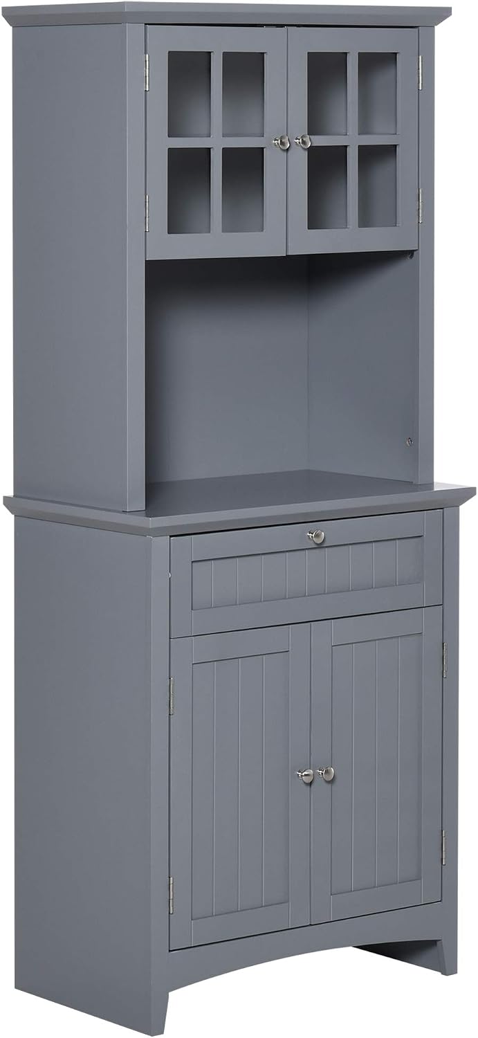 64" Kitchen Pantry Cabinet with Storage,Buffet Sideboard for Coffee Make...