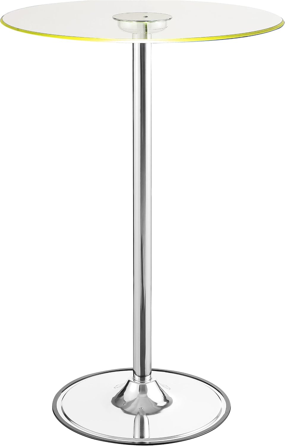 Chrome Glass Top LED Bar Table