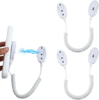 Magnetic Remote Leash Control Holder with Security Cable, Retractable Tidy Anti-lost Rope Organizer Easy Installation Stable Suitable for Projector TV Fan and Air Conditioner Remotes (2Pcs White, S)